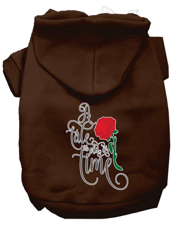 Timeless Tale Screen Print Dog Hoodie Brown XS